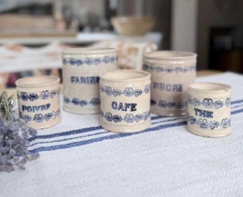 Set of Vintage St Uze Storage Pots